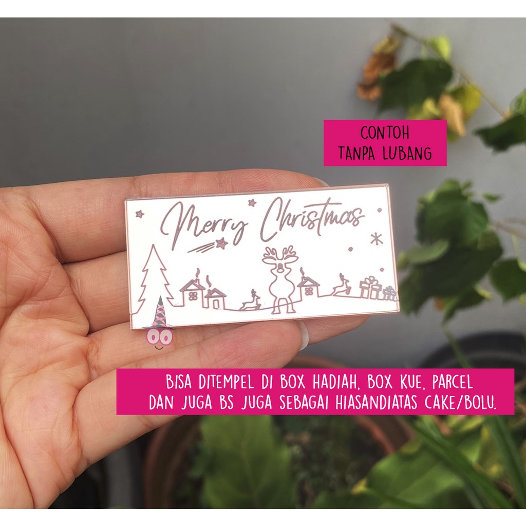 READY Tag Hampers Natal | Mini Cake Topper | Topper Kue Mini | Christmas Hampers | Dekorasi Natal | Kado Natal | Hiasan Kado Label Gift Tag Xmas |  | Ucapan Natal AKRILIK | Mini Tag Gantungan Natal Merry Christmas / Cupcake Label Topper Hiasan Natal