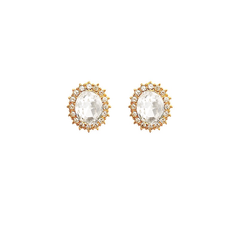 Anting Tusuk Sterling silver 925 Desain Geometri Hias Zircon / Berlian Gaya Retro Untuk Wanita