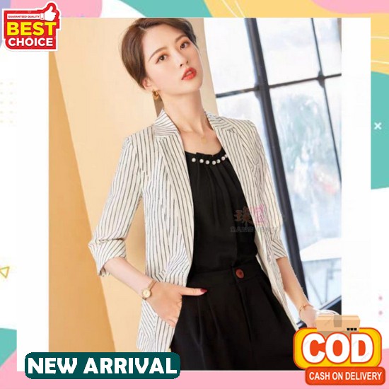 Long Blazer Import Wanita Diorr Gucc1 Premium Korean Style Ala Shella Saukia Bahan Katun Linen Bangk