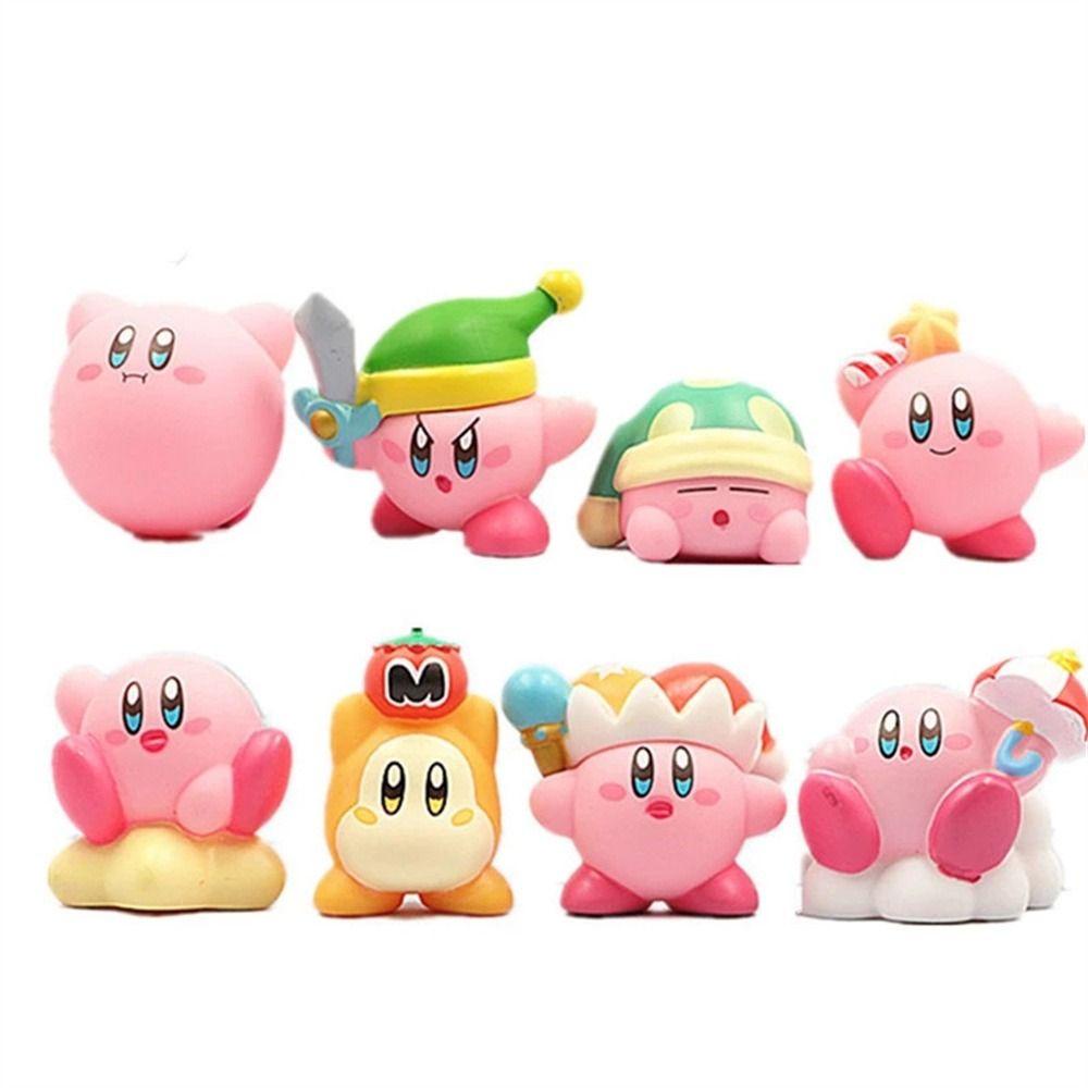 Lanfy Kirby Figure Hadiah Natal Untuk Anak Pink Waddle Dee Kartun PVC Anime Figure