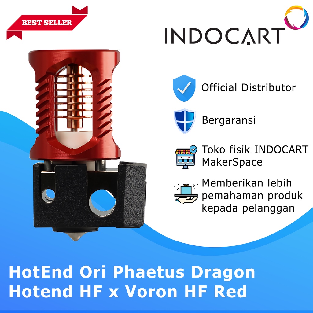 INDOCART 3D Printer HotEnd Ori Phaetus Dragon Hotend HF x Voron HF Red