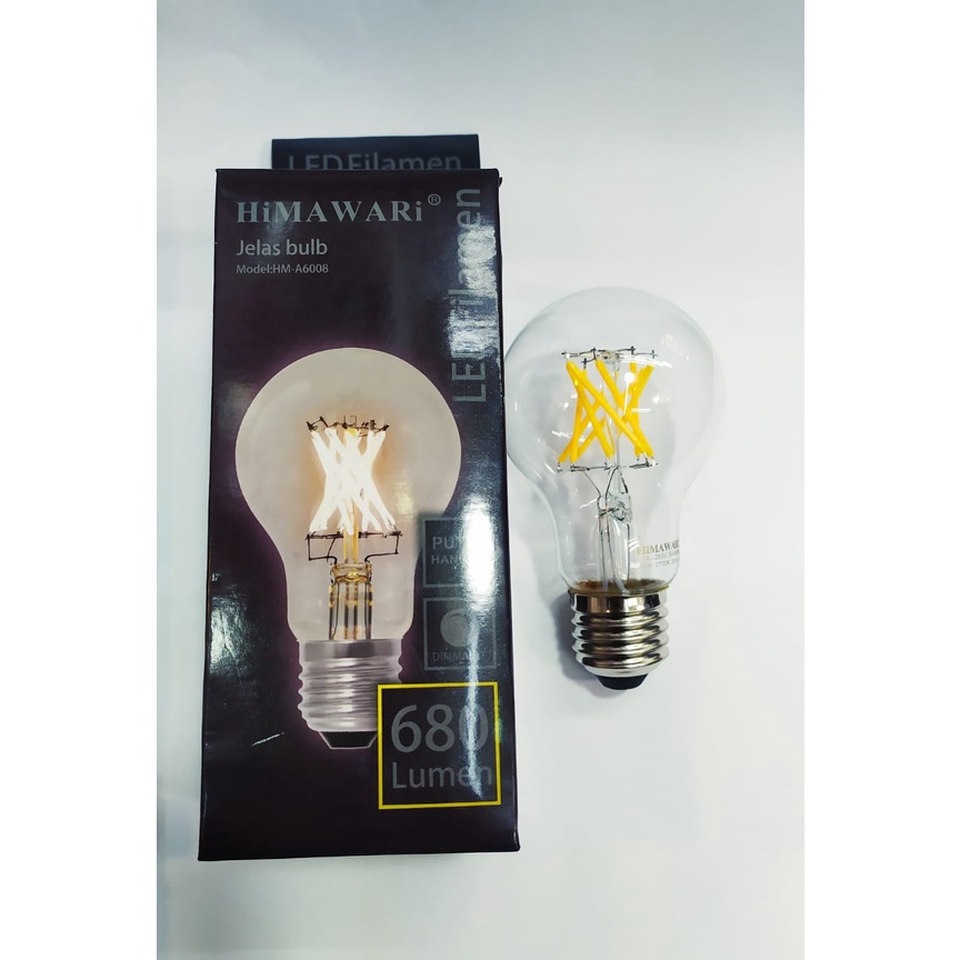 LAMPU LED FILAMEN 8WATT DIMER BOHLAM 8W HIMAWARI LAMPU HIAS FILAMEN