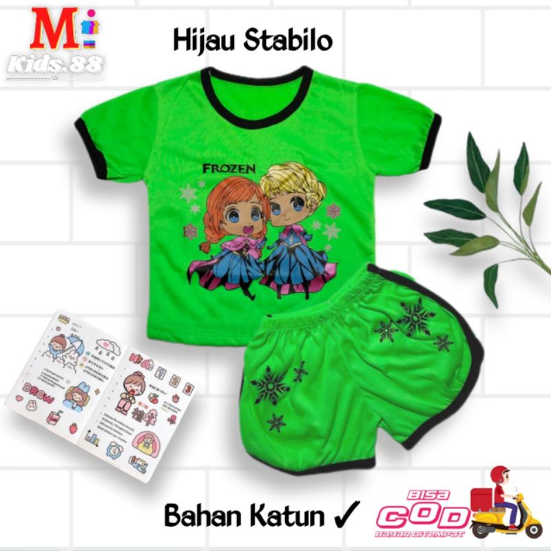 Setelan Playset Cupa Cup Baju Anak FROZEN/Set Anak Balita/Set Anak Unisex Buat Usia 0-4 tahun