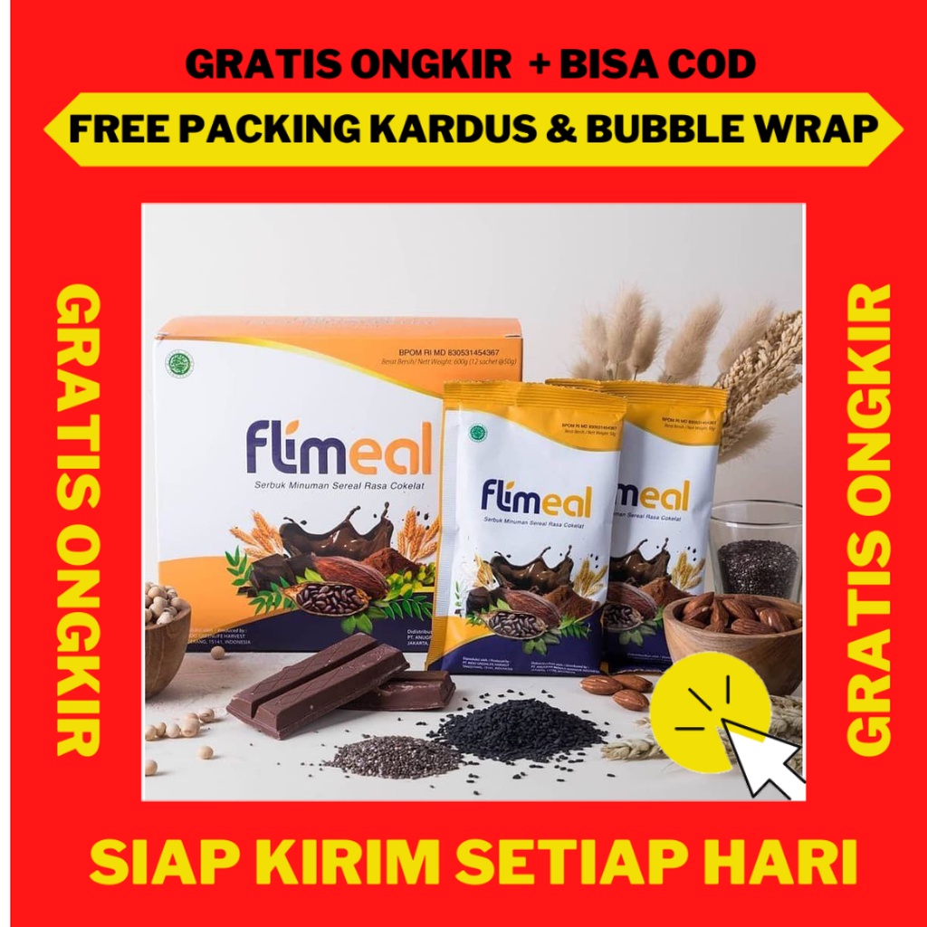 

FREE BOTOL, Flimeal by Flimty Pelangsing Original, Flimeal Meal Replacement, Minuman Sereal untuk Diet Flimeal, Minuman Pengganti Sarapan Flimeal, Minuman Sehat Rendah Kalori Rendah Lemak Flimeal Rasa Coklat, Beli 2 Box Flimeal Free Botol Shaker