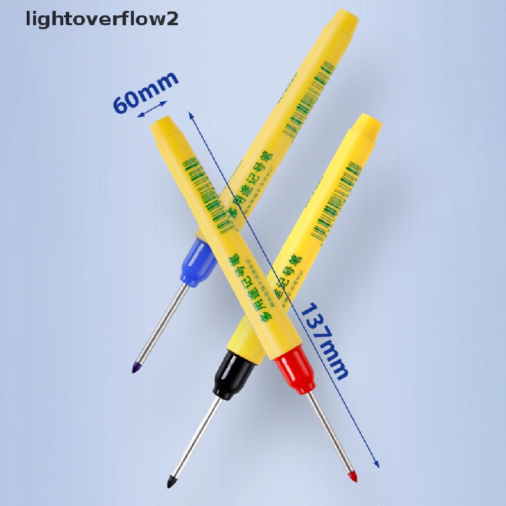 (lightoverflow2) 3pcs / Set Pena Marker 33mm Kepala Panjang Tahan Air Quick Dry Multifungsi (ID)