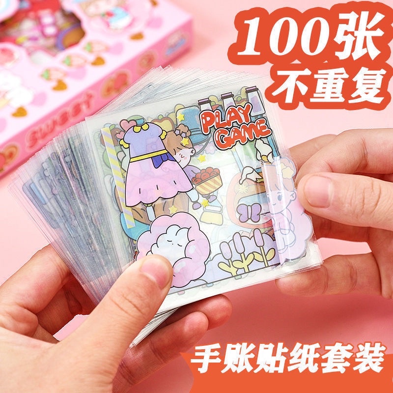 20 Lmbr Stiker aesthetic Motif Kartun Korea Lucu Anti Air Dekorasi Handbook Scrapbook DIY