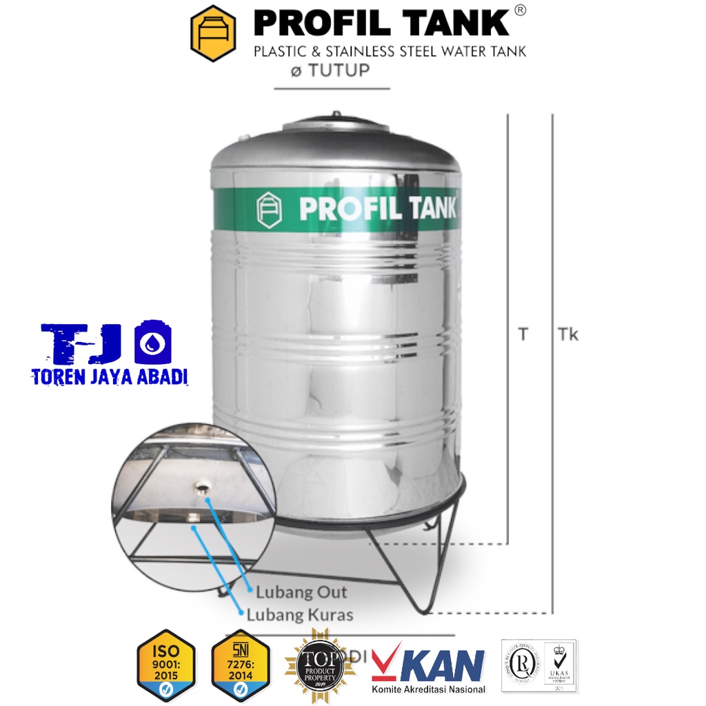 Tandon / Toren air Profil Tank stainless PS 2500 + kaki