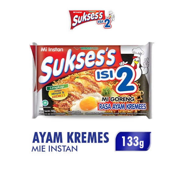 

NEW Suksess Mie Instan Goreng Ayam Kremes 133 gr isi 2