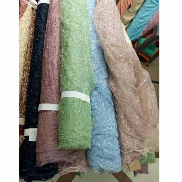 ㆅC TERMURAH KAIN BROKAT TILE MUTIARA / BAHAN BRUKAT TILE AKAR MUTIARA 3395 ☁