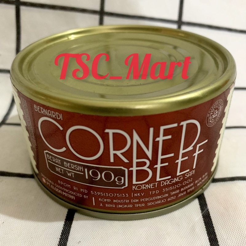 

Bernardi Corned Beef Kaleng 190gr / Kornet Daging Sapi Bernardi / Kornet Beef