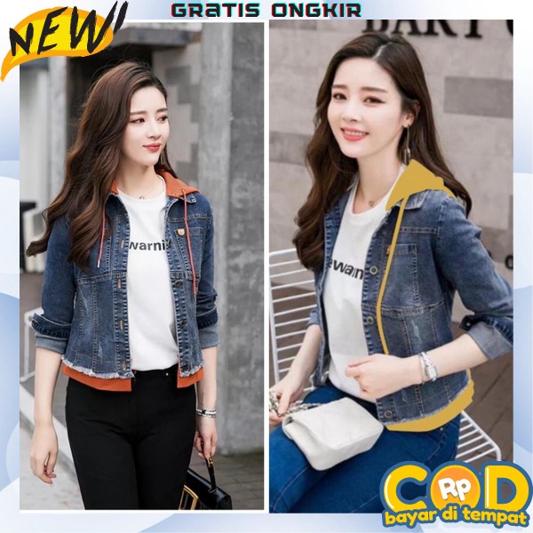 Jaket Jeans Wanita Korea Style Jaket Levis Wanita Import Jake Wk713 Perempuan Dewasa Remaja Le Jaket