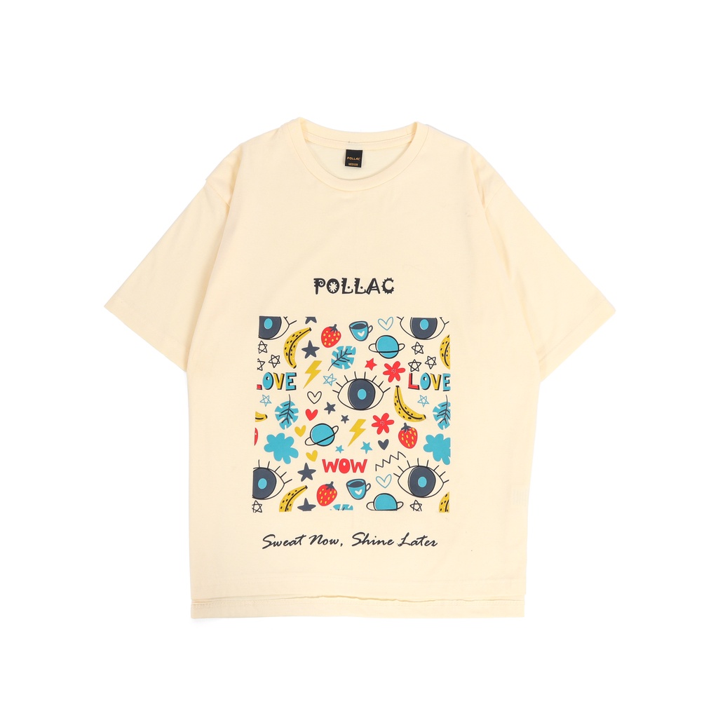 Pollac T-shirt Oversized Unisex Creamwow l Kaos Oversize Pria dan Wanita