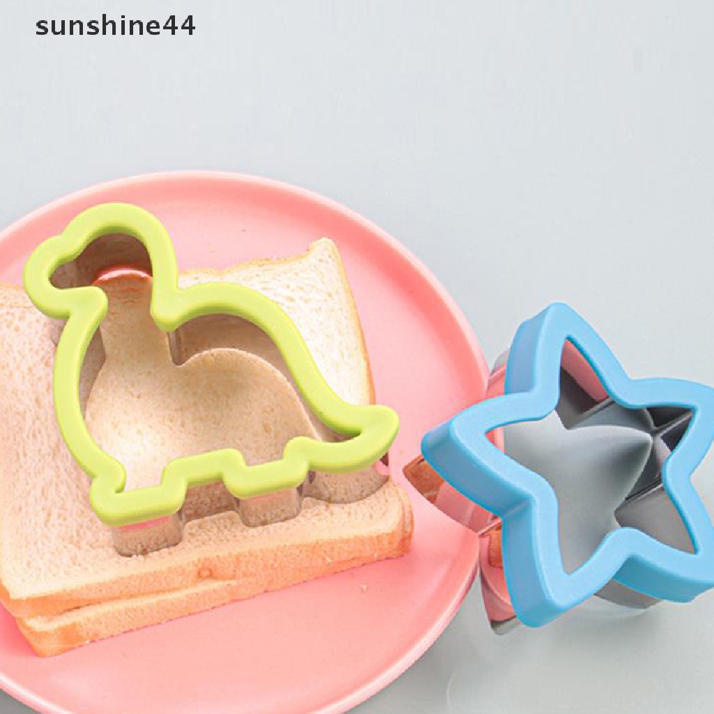 Sunshine Cetakan Pemotong Roti / Sandwich DIY Bentuk Kartun Hewan Bahan Plastik + Stainless Steel