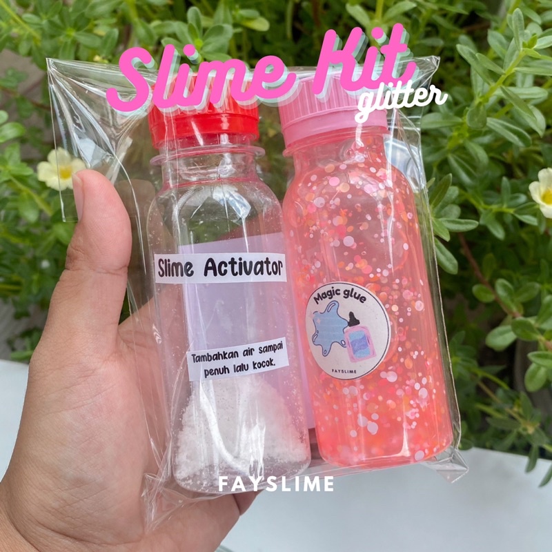 Slime Kit Glitter | Slime kit clear glitter murah