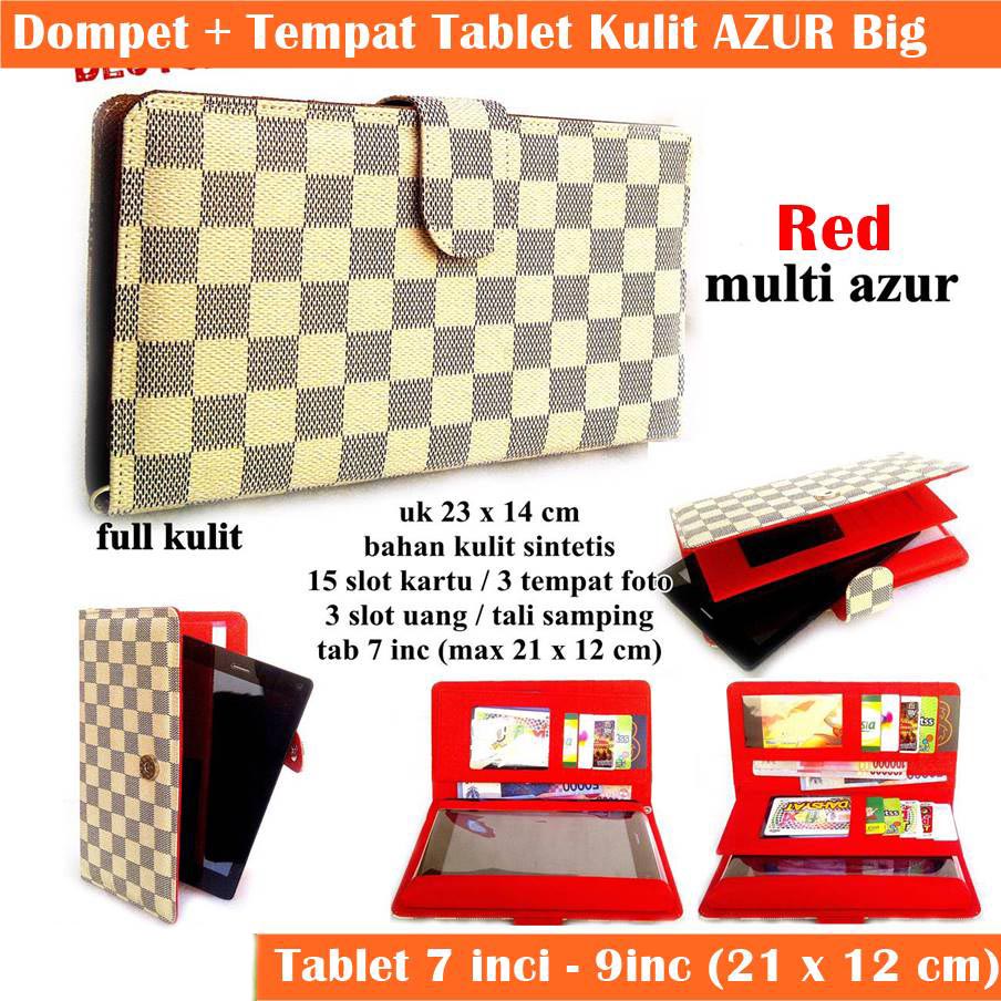 grosir Dompet wanita hpo tablet 7 / 8 inch Motif Kotak Cream red