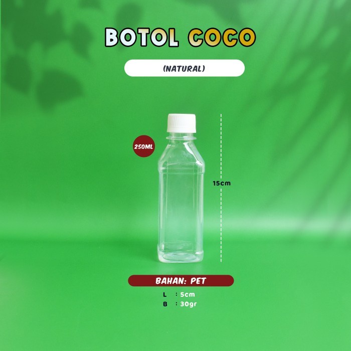 BOTOL COCO 250 ML - BOTOL JUS PLASTIK - BOTOL KOTAK - BENING