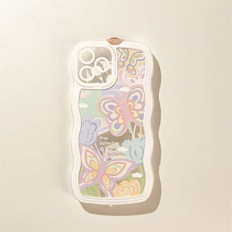 Soft Case Pelindung Lensa Kamera Tahan Banting Motif Kupu-Kupu Untuk iPhone 14 13 12 11 Pro Max X Xr Xs Max 8 7 6 6s Plus Butterfly
