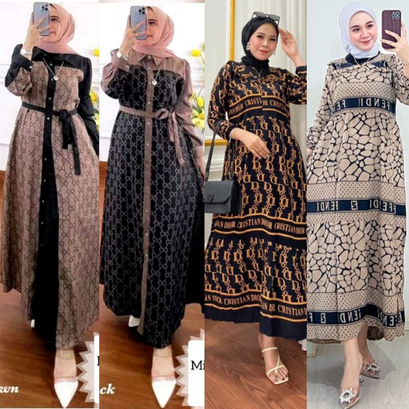 Jual Gamis Kekinian Gamis Midi Dress Terbaru Rayon Tebal Tidak Nerawang Shopee Indonesia