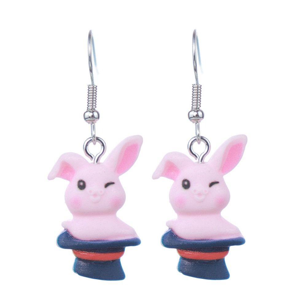 Mxbeauty Rabbit Drop Earrings Trendy Fashion Kreatif Hewan Earwear Hadiah Tahun Baru Anting Gaya Korea