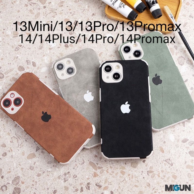 Calfskin Case - Softcase Anticrack Fullcove for iPhone 13 13Pro 13Promax 13Mini 14 14PLUS 14PRO 14PROMAX