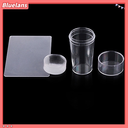 Bluelans Set Stamper + Scraper + Plat Transfer Gambar Untuk Nail Art / Manicure DIY