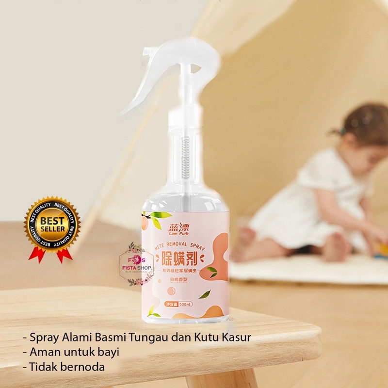 Lam Pure Anti Tungau kasur &amp; selimut Spray Wangi Buah Peach Anti Bakteri, Kuman &amp; Virus Aman Untuk Bayi 500ml Aroma Therapy fistashop