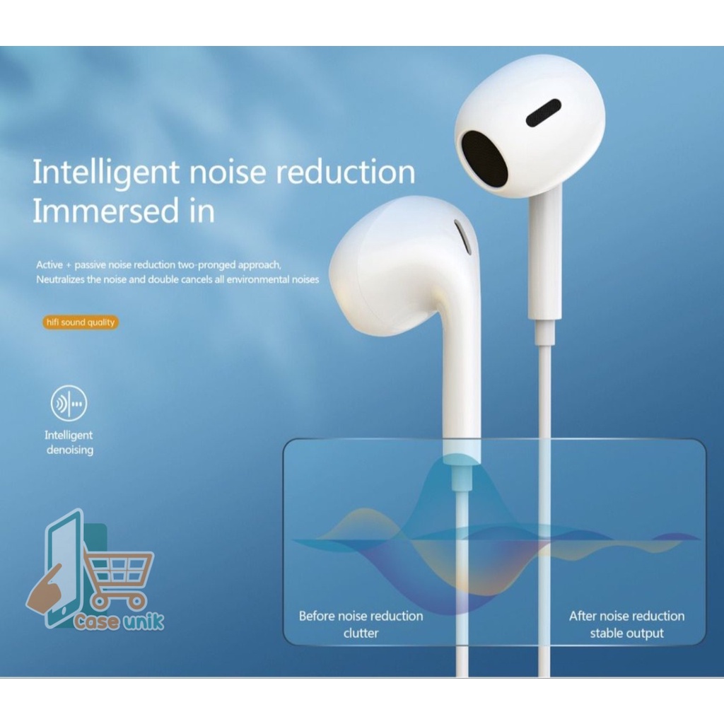 DIINAMI Earphone headsfree Hf Type C Headset Type-C Samsung Xiaomi Oppo Vivo Huawei INFINIX + MIC ORIGINAL CS4866