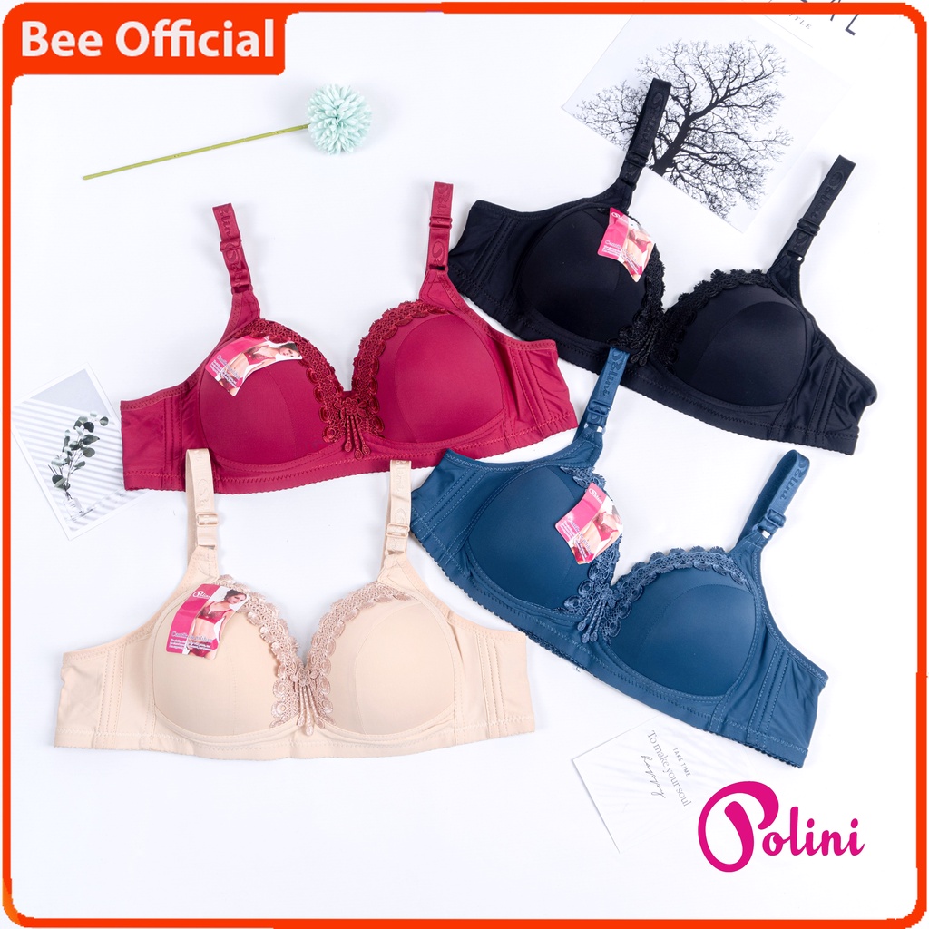 BEE - Bra Bh Wanita Jumbo Push Up Ukuran Besar Tanpa Kawat Kait 3 666 Polini