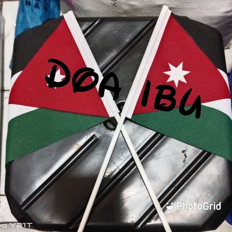 

best seller bendera tangan bendera stik YORDANIA/JORDAN ready stock