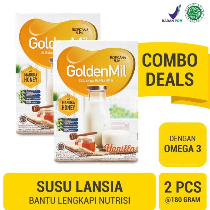 

[ COD ] Twin Pack: Tropicana Slim Goldenmil Vanilla (6 Sch) - Manuka Honey