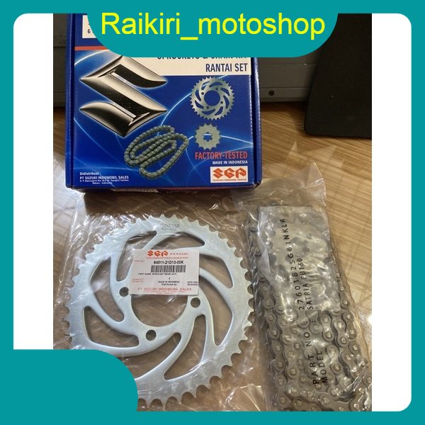 GEAR GIR RANTAI SET SATRIA FU 150 LAMA UNTUK TAHUN 2012 KE BAWAH ORIGINAL ORI ASLI SUZUKI SGP 27000-