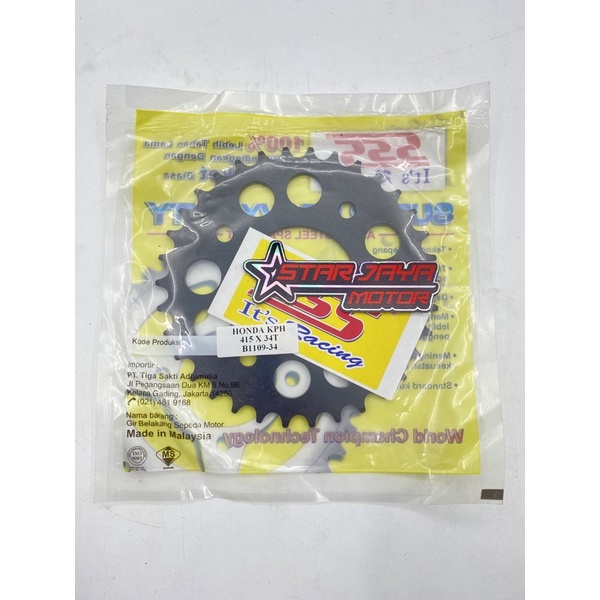 GEAR GIR BELAKANG SSS SUPRA X 125 KARISMA BLADE FU NEW 415 34 35 36 37 38 39 40 STEEL BLACK