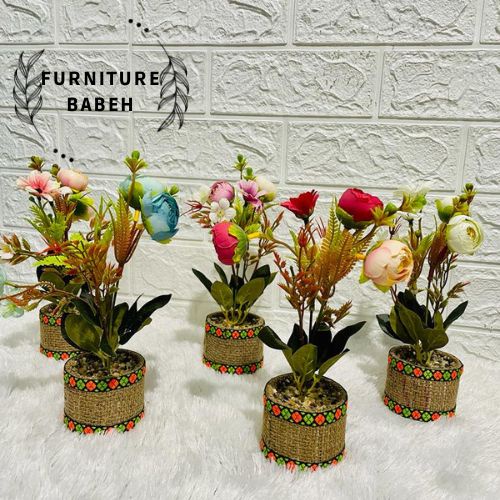 FURNITURE HIASAN BUNGA MAWAR KUNCUP DAISY BUNGA PENGANTIN PLASTIK ARTIFICIAL SET POT HIASAN SERBAGUNA