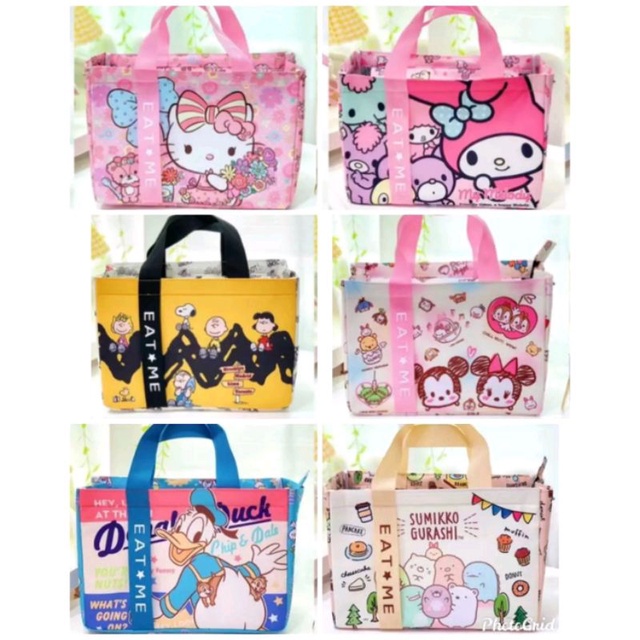 Tas Bekal Hello Kitty My Melody Snoopy Donal Tsum Tsum Sumiko