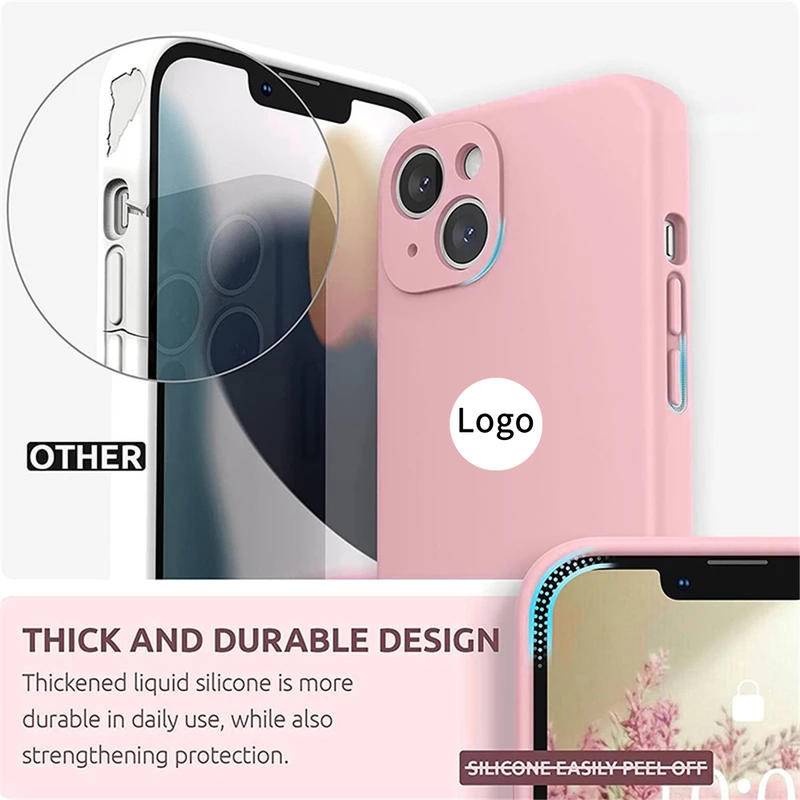 Casing Silikon Iphone 14 13 Pro Max Plus Bentuk Kotak Tahan Benturan