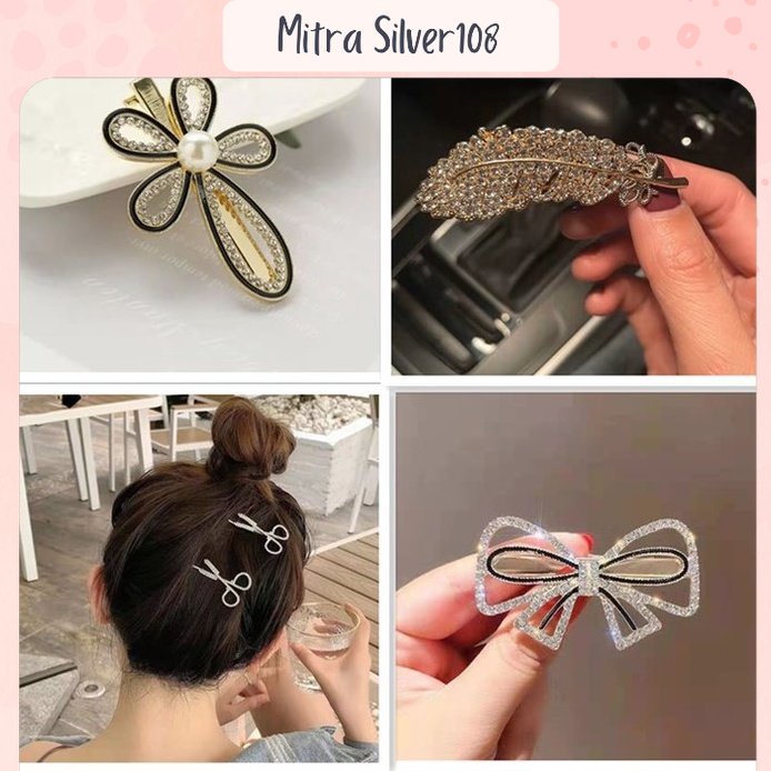 [MS108] JPT 05 Jepit Rambut Korean Premium Retro Geometri Mutiara Aksesoris Fashion Hair Clip