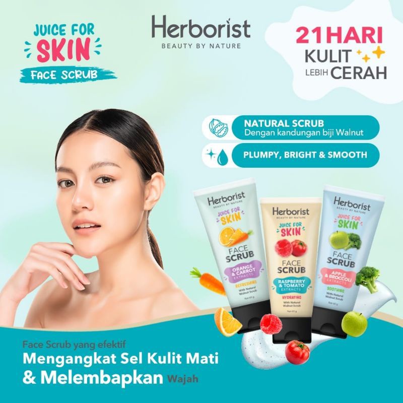 HERBORIST FACE SCRUB JUICE FOR SKIN 60g / Face Scrub Herborist / Face scrub / Scrub wajah / Herboris