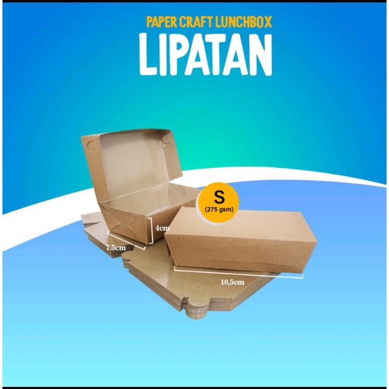 Box Makanan Coklat Lipatan Ukuran S isi 100 pcs / Lunch Box S Craft Brown Lipatan Size S