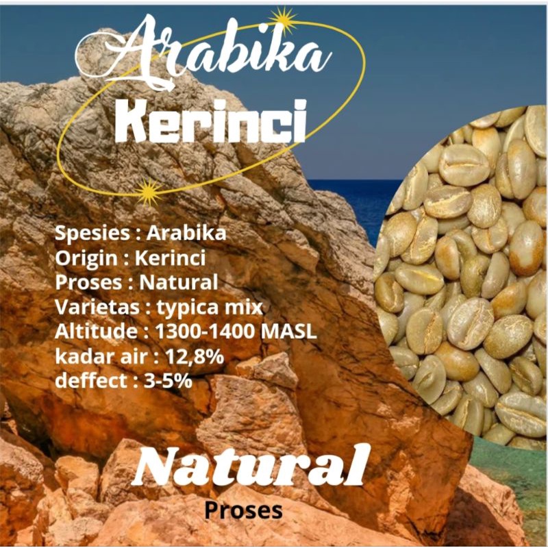 

Green Bean / biji kopi Arabika KERINCI - Natural 1kg