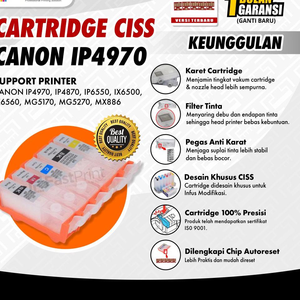 Mega Max--Cartridge Ciss Printer Canon IP4970 IP4870 IP6550 IX6500 IX6560 MG5170 MG5270 MX886