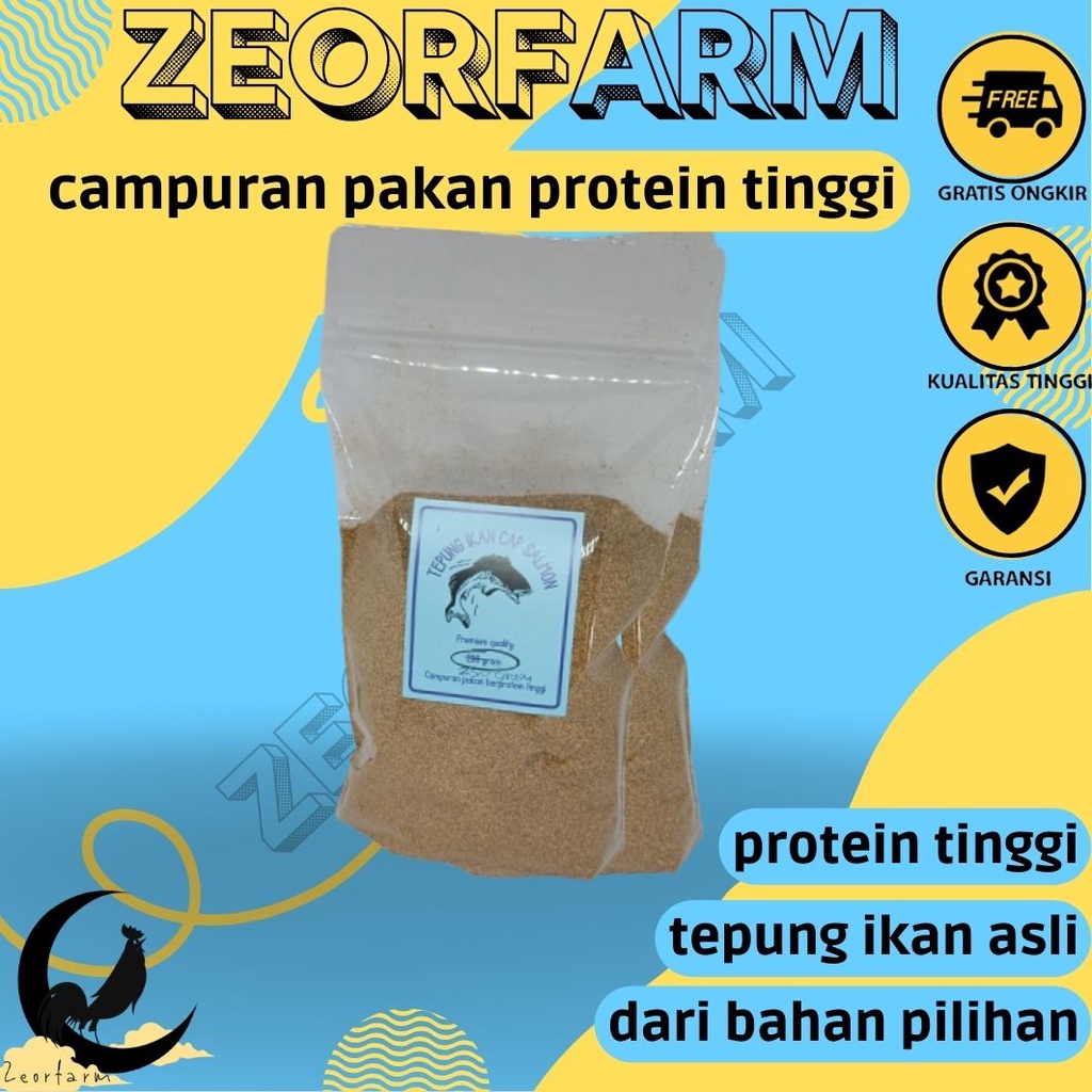 campuran pakan berprotein tinggi serbuk ikan asli zeorfarm