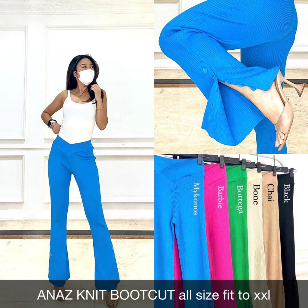 CELANA WANITA ANAZ KNIT BOOTCUT