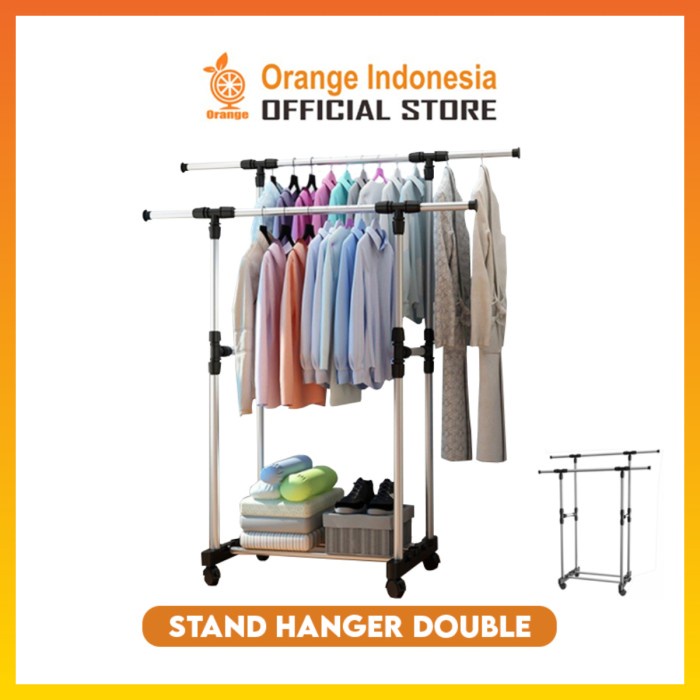 Jual Stand Hanger Gantungan Kayu Pasang Bayi Double Termurah A W Baju