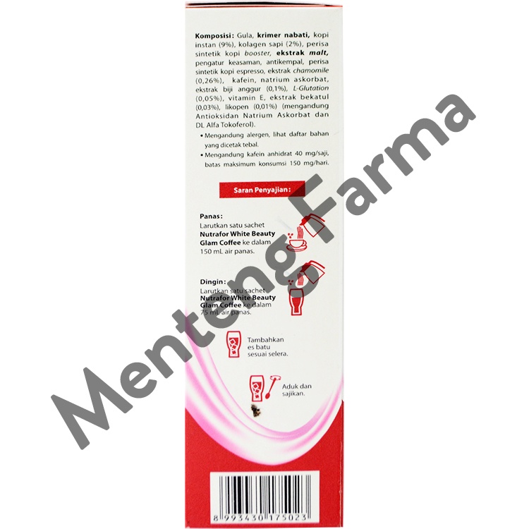 Nutrafor White Beauty Glam Coffee - Minuman Serbuk Rasa Kopi Dengan Kolagen