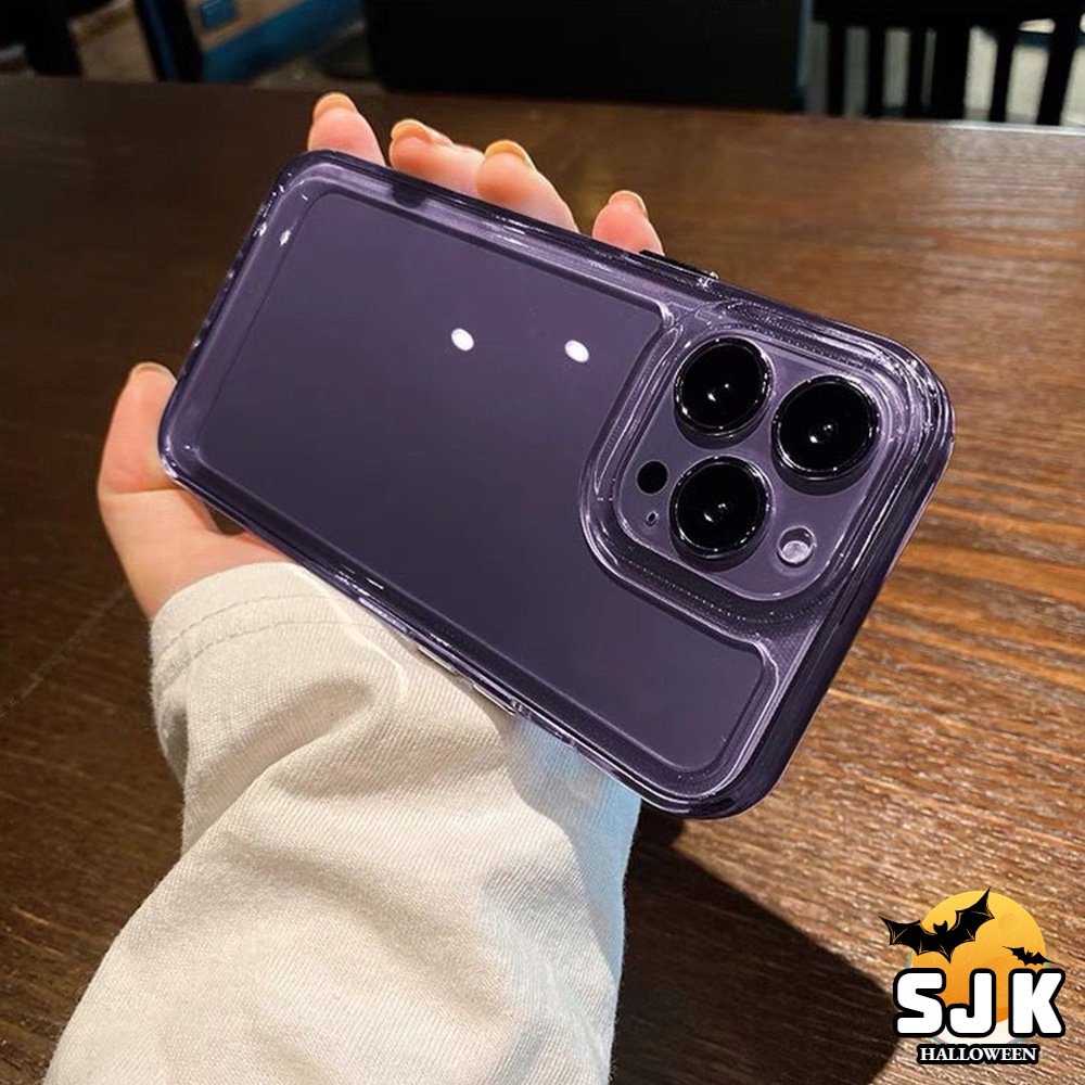 Luxury Purple Acrylic Clear Hard Shockproof Clear For IPhone 11 12 13 14 Pro Max XR X XS Max  7 8 Plus Phone Case Simple Military Grade Shock-Absorbing Soft TPU Cover