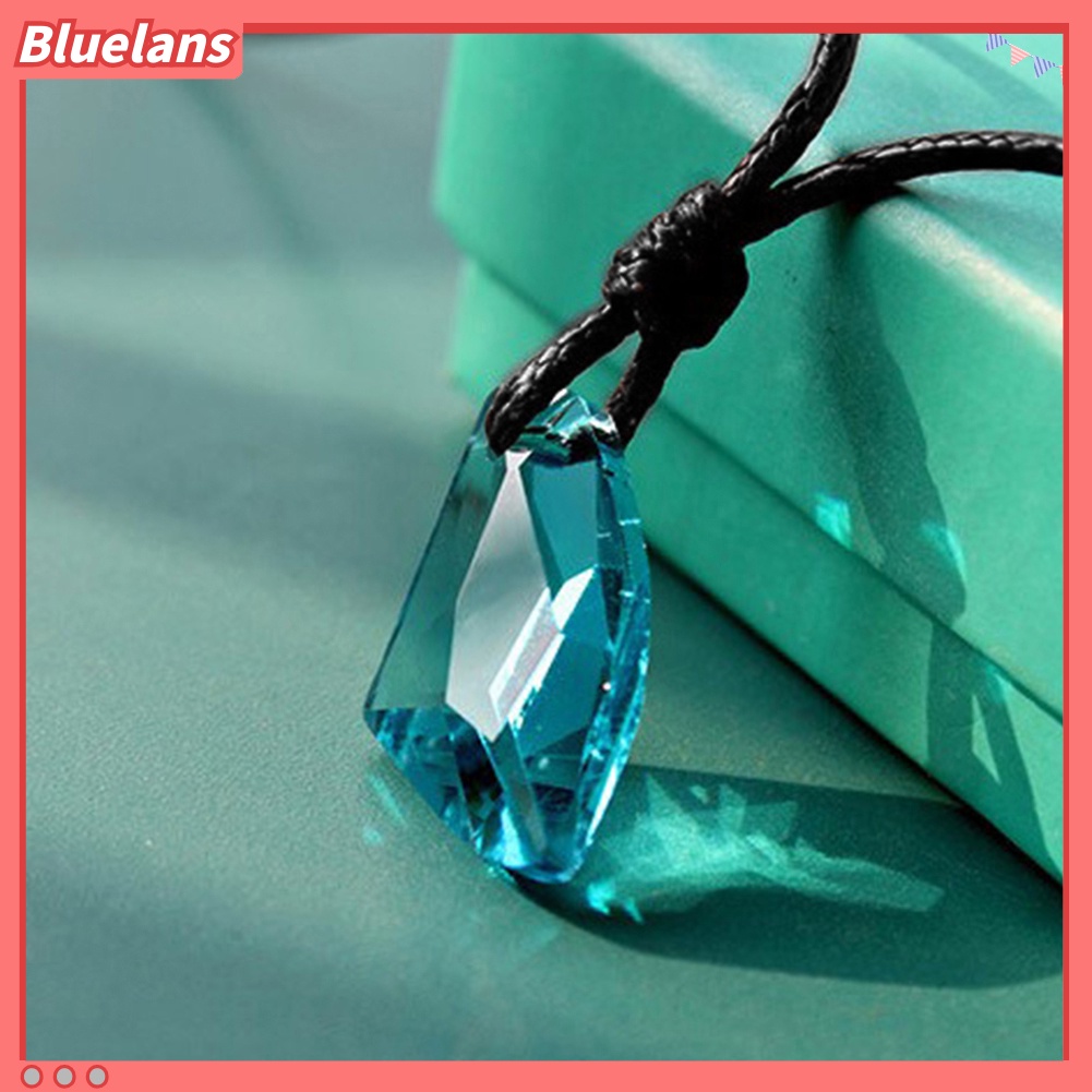 Bluelans Fashion Men Women Faux Crystal Pendant Adjustable Rope Necklace Jewelry Gift