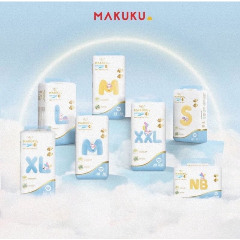 Makuku Air Diapers Premium Pro Care Tape ( Perekat) Newborn (NB28) - Popok Sekali Pakai