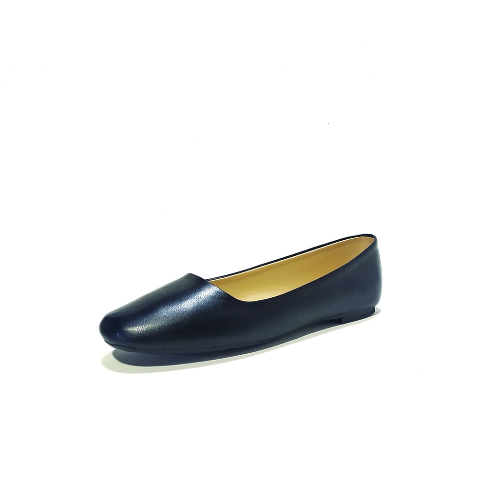 Workswell Sepatu Flat Wanita FW-3 depan wide warna hitam doff