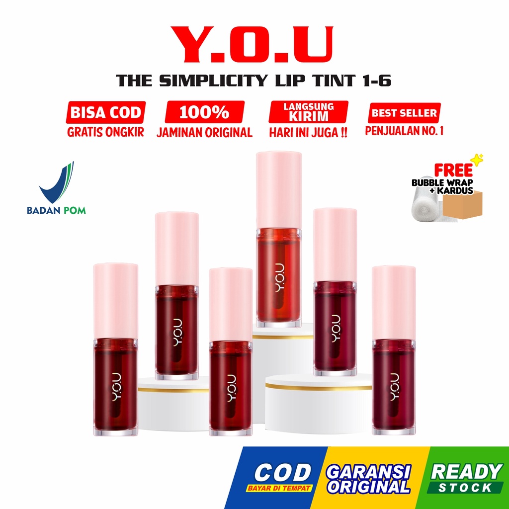 YOU Simplicity Tint Love You Tint | Dry Liptint Ringan Tahan Lama Original by Y.O.U