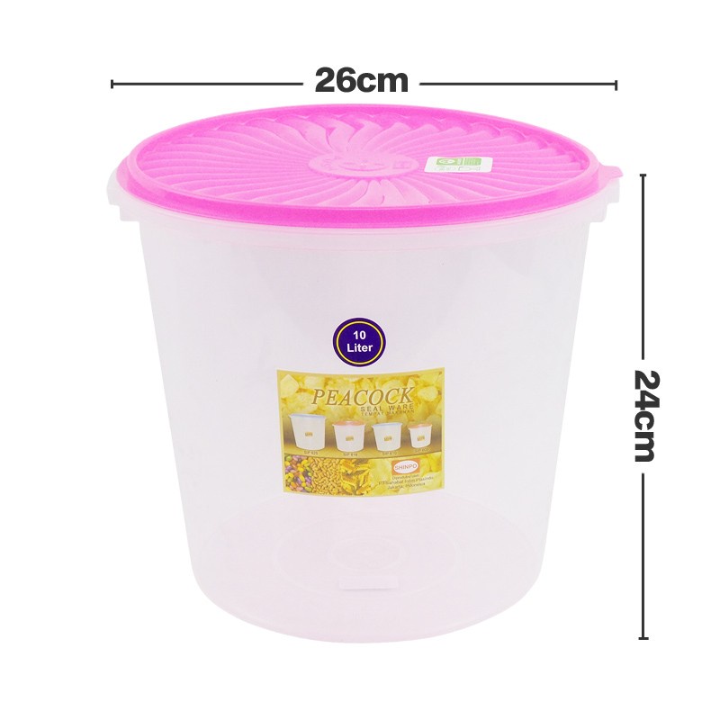 Toples Plastik Shinpo - Toples Kerupuk - Toples Plastik 10 Liter - Toples Kerupuk - Toples Bulat